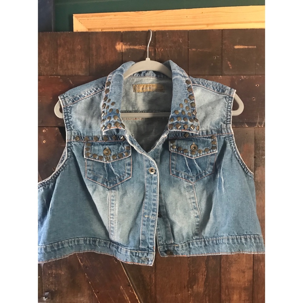 Jean crop top tank